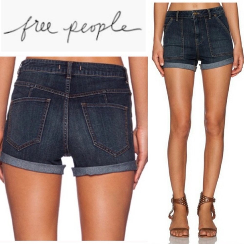 Free people high waisted denim shorts 27